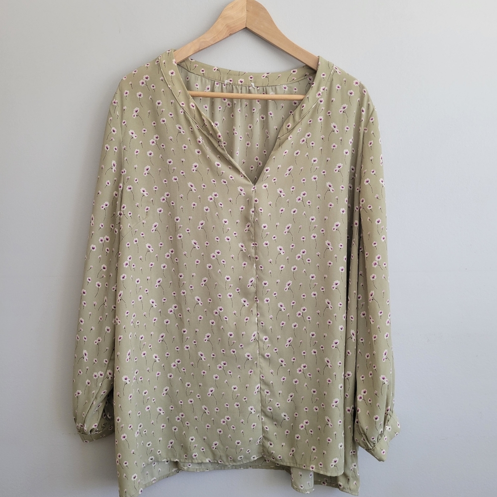 Light Olive Green Blouse